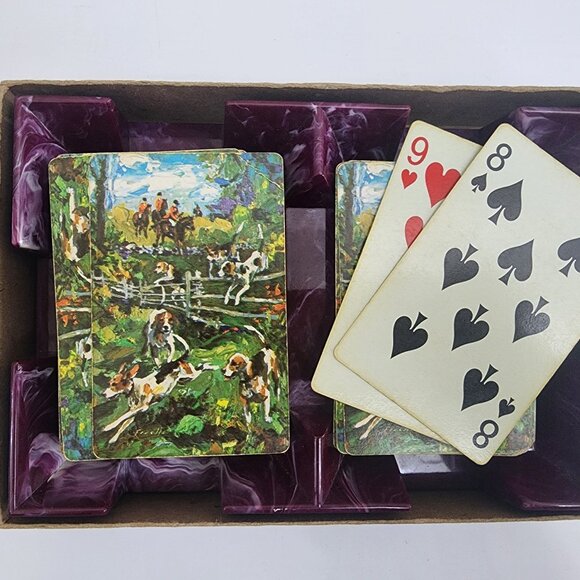 Vintage "the hunt" hunting horse and hounds playing cards‎ - Picture 1 of 3